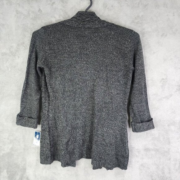 Womens Gray Karen Scott Open Front Cardigan Sweater 100% Acrylic Long Sleeve M - Picture 7 of 10